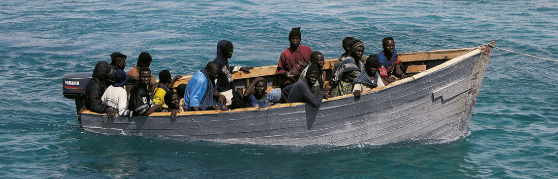 Subsaharianos en una patera